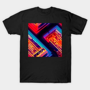 cyberpunk wires circuitboard futuristic electronics T-Shirt